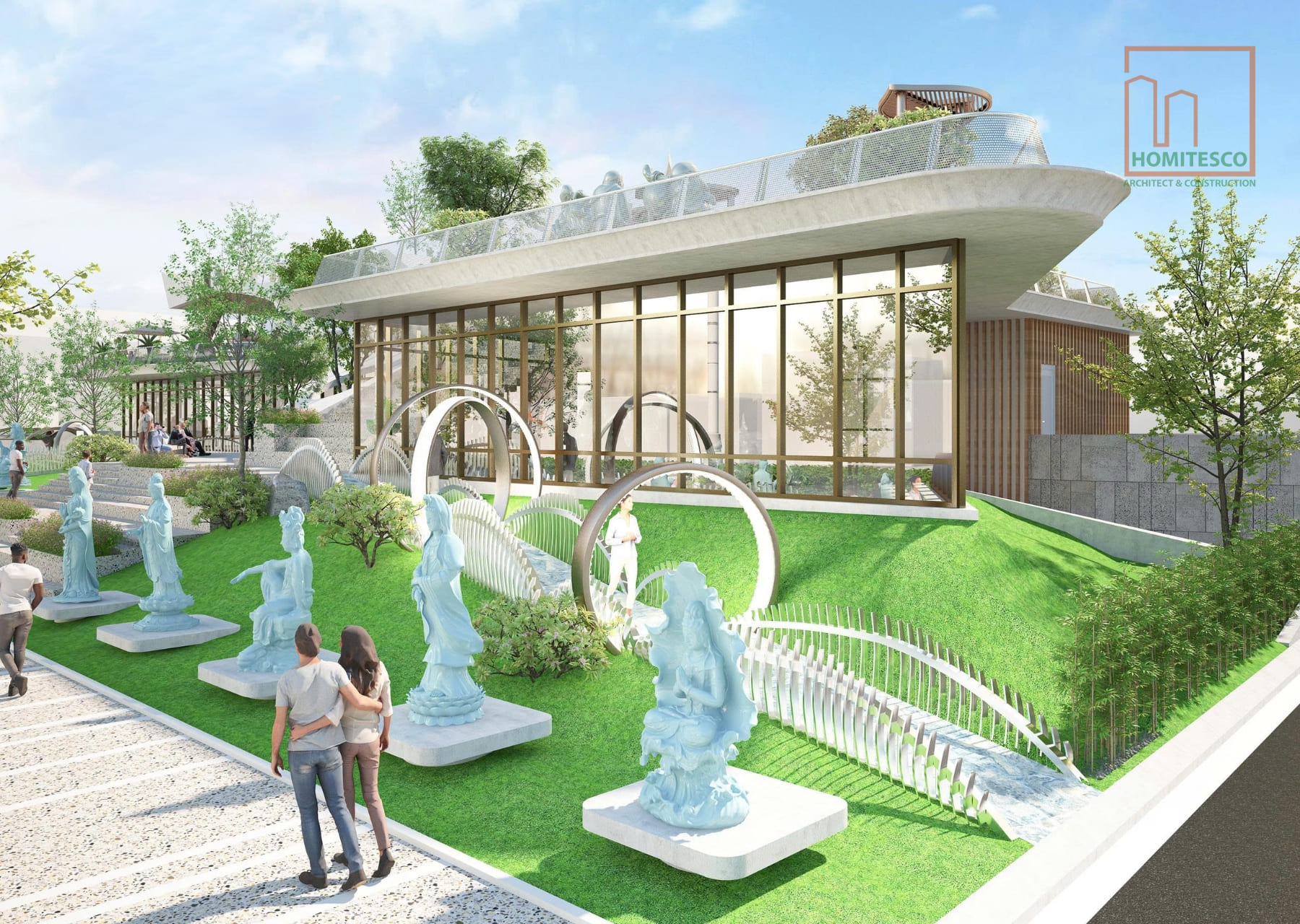 Thi công nhà trưng bày đá mỹ nghệ non nước